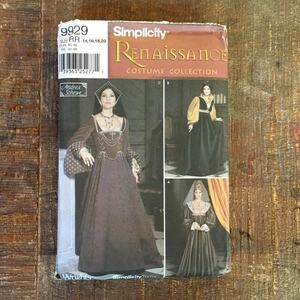 Simplicity Sewing Pattern 9929 Renaissance Tudor Anne Boleyn Gown 14-20 UNCUT